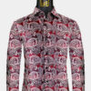 Mens-Burgundy-Paisley-Shirt-Floral-Dress-Shirt-For-Men-from-Gentlemansguru.com