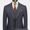 Mens-Dark-Grey-Plaid-Suit-Groom-Wedding-Attire-from-Gentlemansguru.com