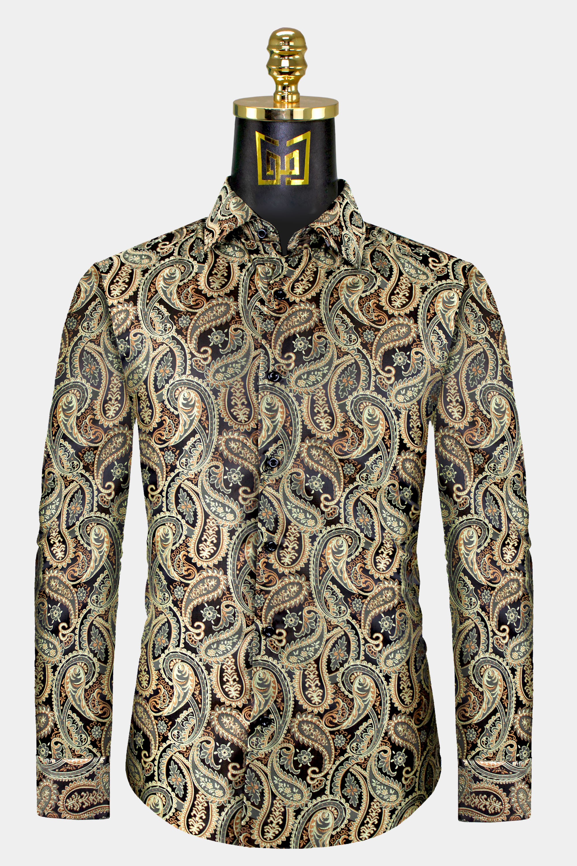 Mens-Gold-Paisley-Shirt-Dress-Shirt-For-Men-from-Gentlemansguru.com