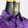 Mens-Luxury-Magenta-Dress-Shirt-With-Paisley Pattern-from-Gentlemansguru.com