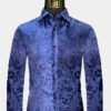 Mens-Navy-Blue-Paisley-Shirt-Patterned-Floral-Dress-Shirt-For-Men-from-Gentlemansguru.com