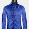 Mens-Royal-Blue-and-Black-Shirt-Paisley-Floral-Dress-Shirt-For-Men-from-Gentlemansguru.com