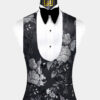 Silver-and-Black-Floral-Tuxedo-Vest-Wedding-Groom-Waistcoat-from-Gentlemansguru.com